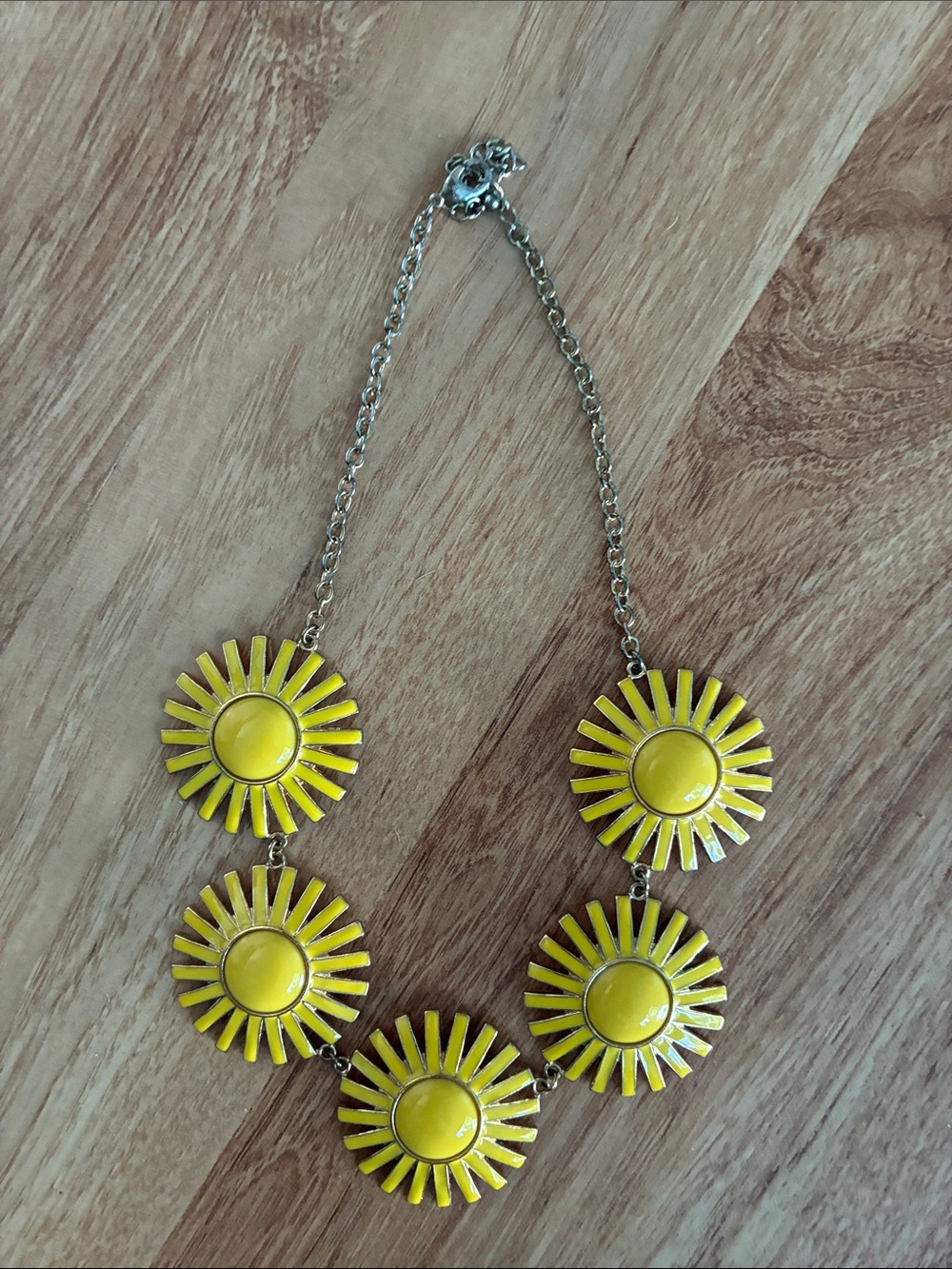 Yellow Sunburst vintage  Statement Adjustable Necklace